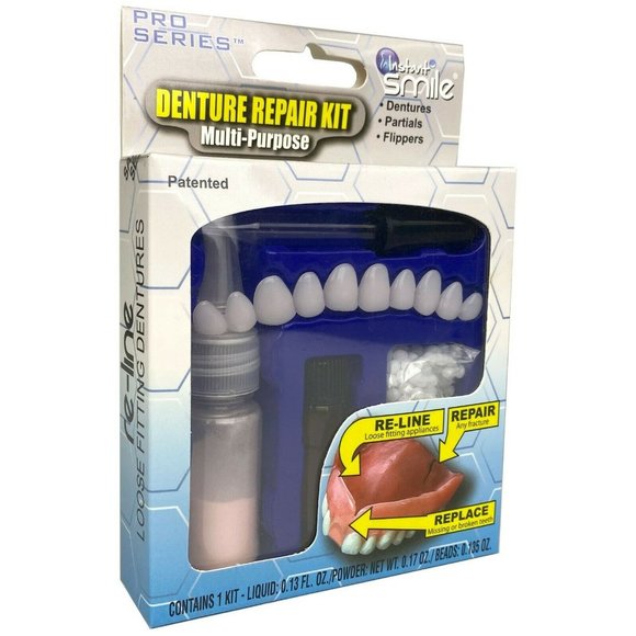 Instant Smile Makeover Pro Series Denture Repair Kit with Disk Moldable Reliner - Picture 2 of 6